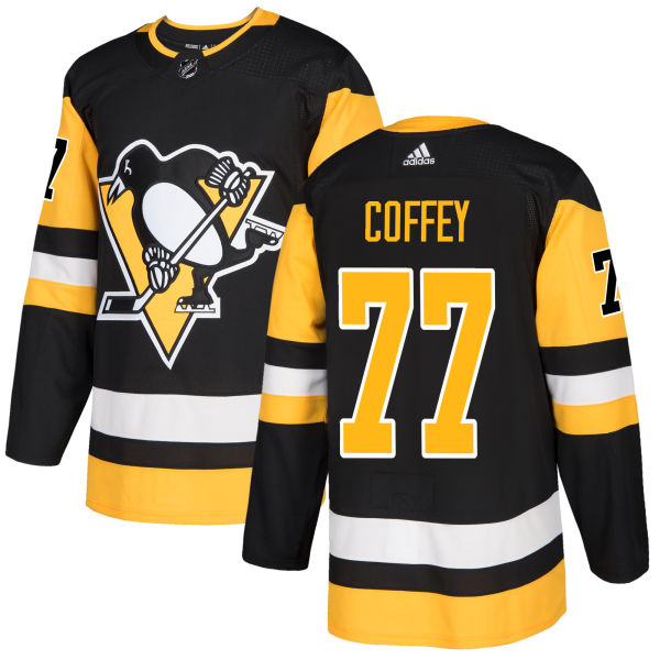Adidas Men Pittsburgh Penguins #77 Paul Coffey Black Home Authentic Stitched NHL Jersey